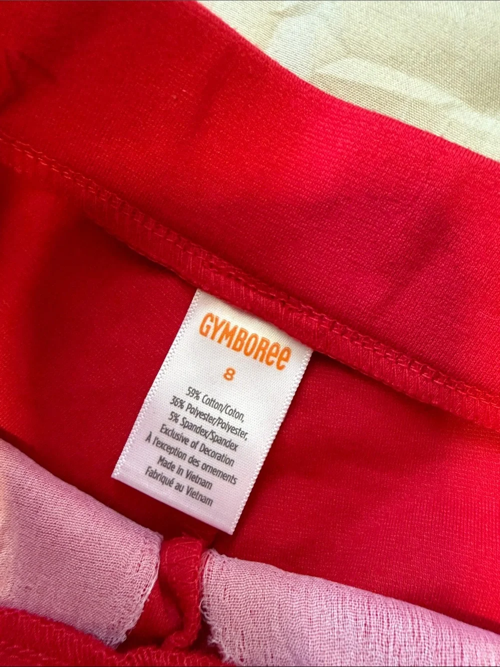 Gymboree Red Leggings with Apple Patch Accents